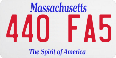 MA license plate 440FA5