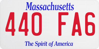 MA license plate 440FA6