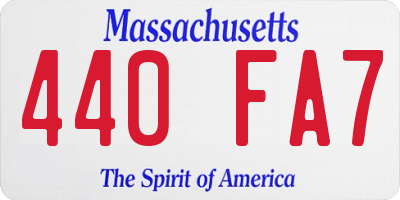 MA license plate 440FA7