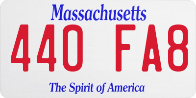 MA license plate 440FA8