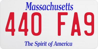 MA license plate 440FA9