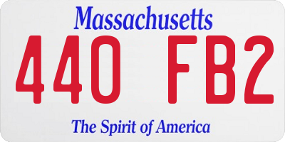 MA license plate 440FB2