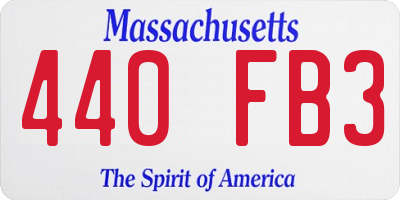 MA license plate 440FB3