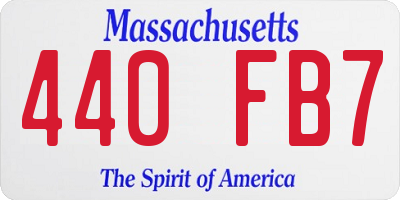 MA license plate 440FB7