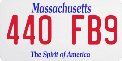 MA license plate 440FB9