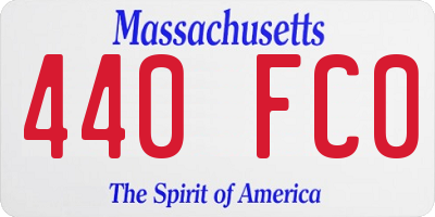 MA license plate 440FC0