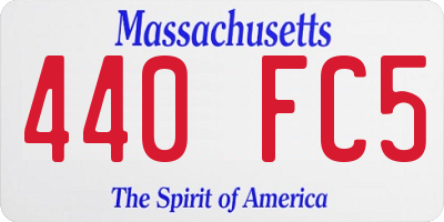 MA license plate 440FC5