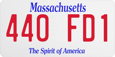 MA license plate 440FD1