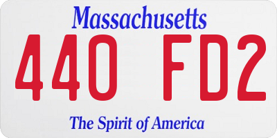MA license plate 440FD2