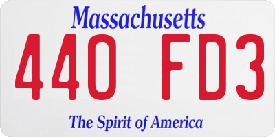 MA license plate 440FD3