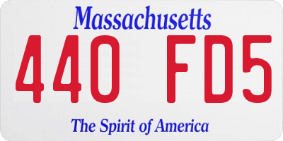 MA license plate 440FD5
