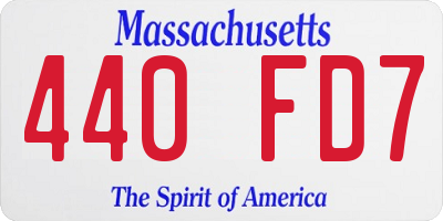 MA license plate 440FD7