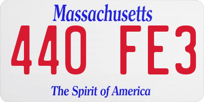 MA license plate 440FE3