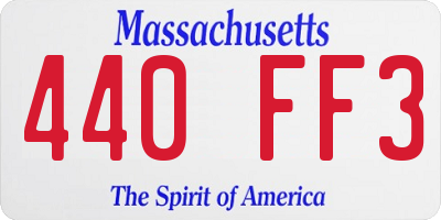 MA license plate 440FF3