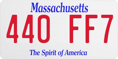 MA license plate 440FF7