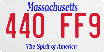 MA license plate 440FF9