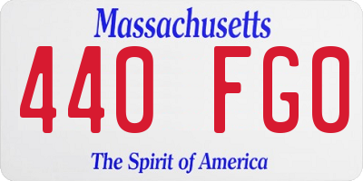 MA license plate 440FG0
