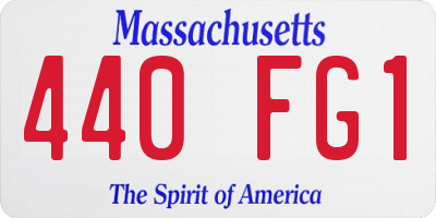 MA license plate 440FG1