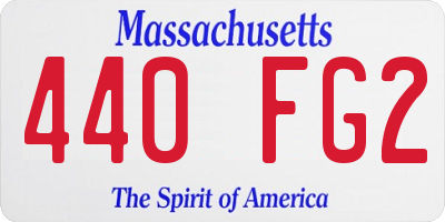 MA license plate 440FG2
