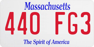 MA license plate 440FG3