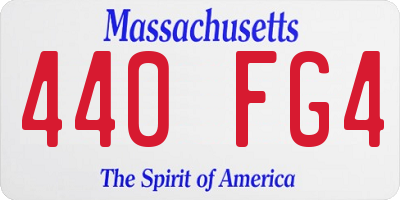 MA license plate 440FG4