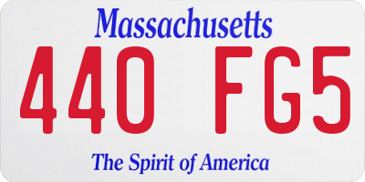 MA license plate 440FG5