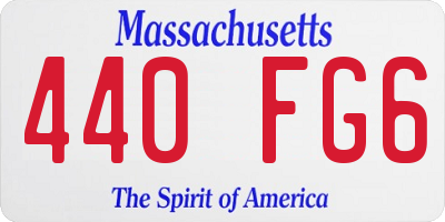 MA license plate 440FG6
