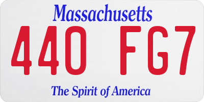 MA license plate 440FG7