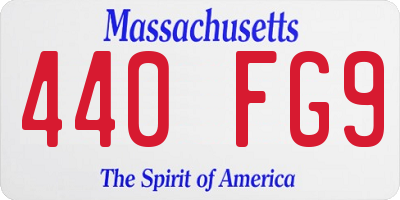 MA license plate 440FG9