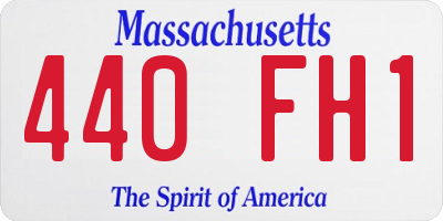 MA license plate 440FH1