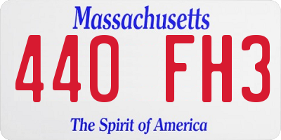 MA license plate 440FH3