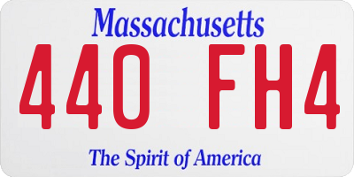 MA license plate 440FH4