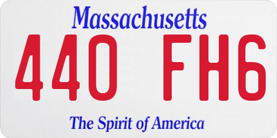 MA license plate 440FH6