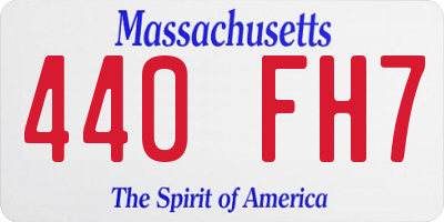 MA license plate 440FH7