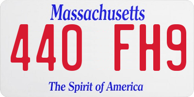 MA license plate 440FH9