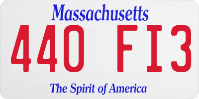 MA license plate 440FI3