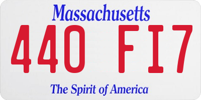 MA license plate 440FI7