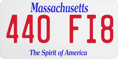 MA license plate 440FI8