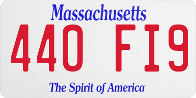 MA license plate 440FI9