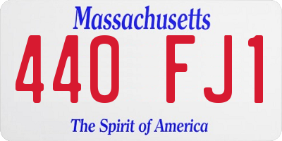 MA license plate 440FJ1