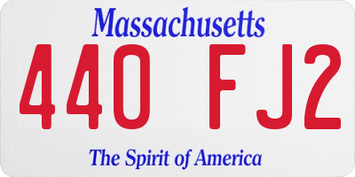 MA license plate 440FJ2