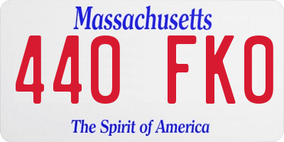 MA license plate 440FK0
