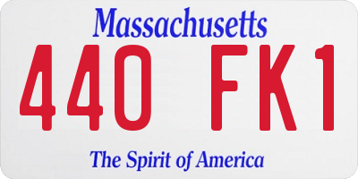 MA license plate 440FK1