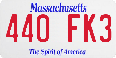 MA license plate 440FK3