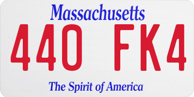 MA license plate 440FK4