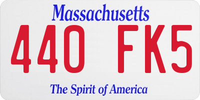 MA license plate 440FK5