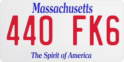 MA license plate 440FK6
