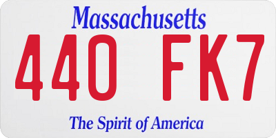 MA license plate 440FK7