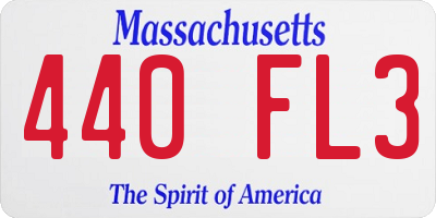 MA license plate 440FL3