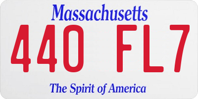 MA license plate 440FL7